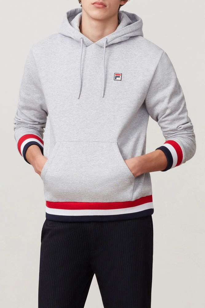 Fila Hoodie Caro Mens Grey - India WAF-485170